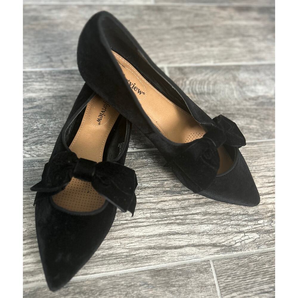 Women Comfort View Black Suede
Size 10 Slip On Low Heel Comfortview
